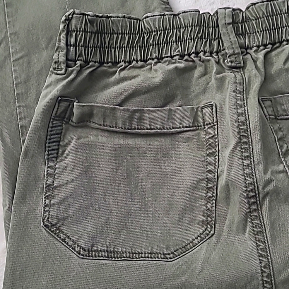 Paige Olive Green Jogger Pants Size 26 Stretch Tapered Casual Loungecore Y2K - Picture 13 of 15